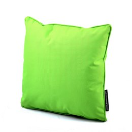 Lime green outdoor cushion with a square shape and soft, durable fabric.