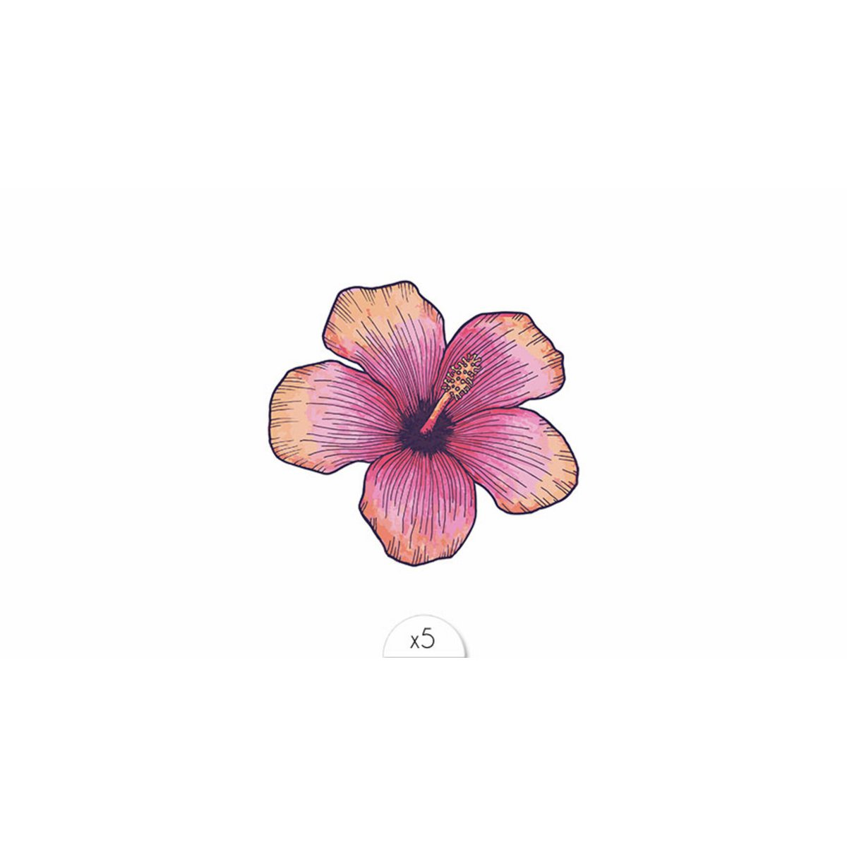 Temporary tattoo: Hibiscus flower x5