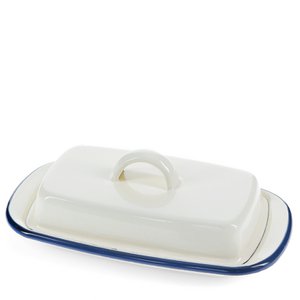 Emaille botervloot - Blauw