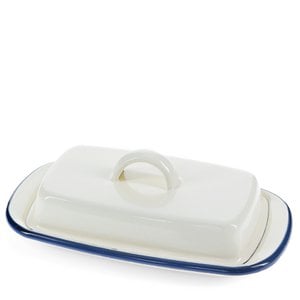Emaille botervloot - Blauw