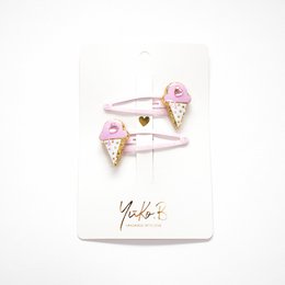 Duo Children's Premium Barrettes - Sparkle Petites Glaces D'amour