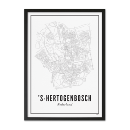  Poster of a city map of 's-Hertogenbosch, Netherlands. Available in various sizes.