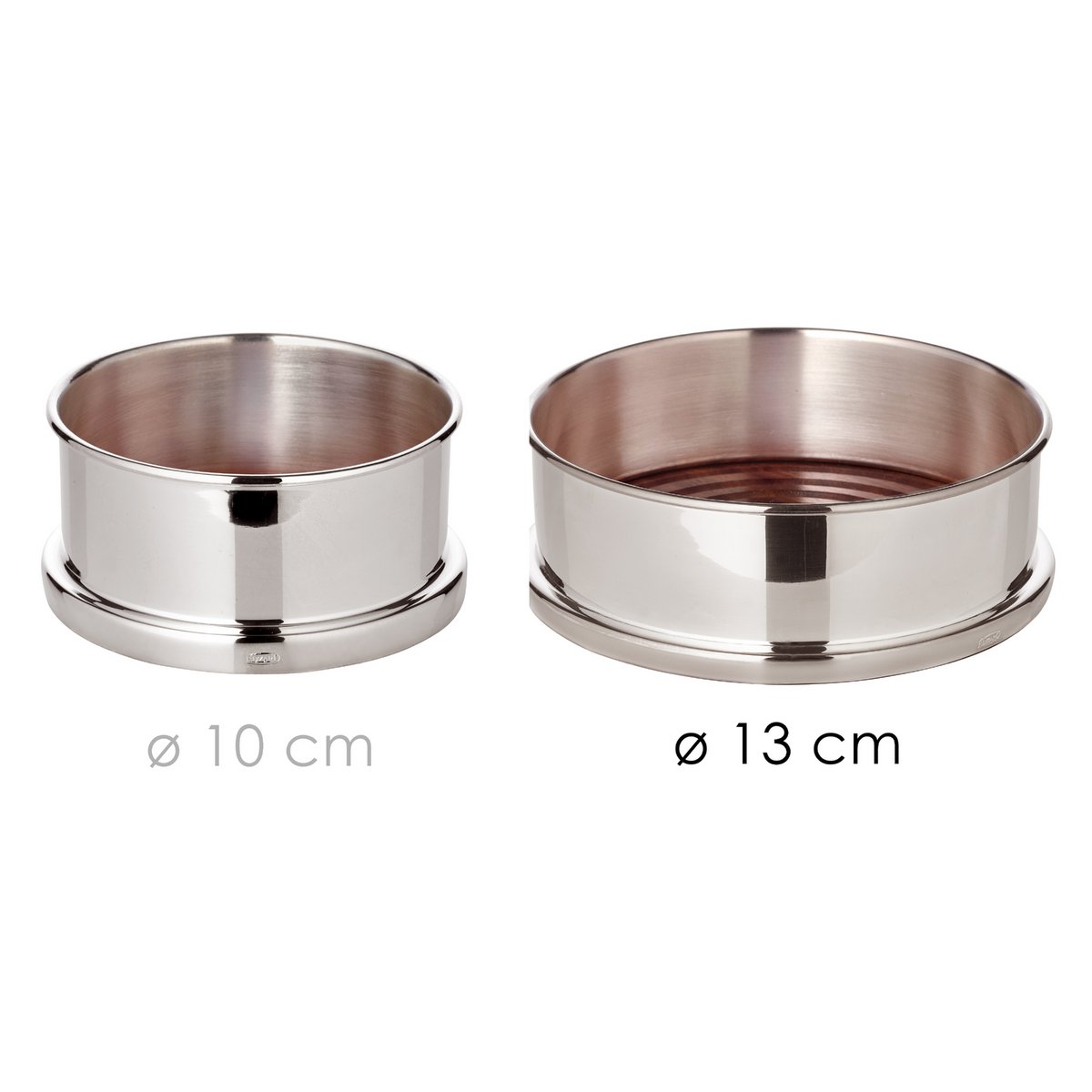 EDZARD Coaster Podkładka pod butelkę Derby, mocno posrebrzana, z drewnianą podstawą, średnica 13 cm