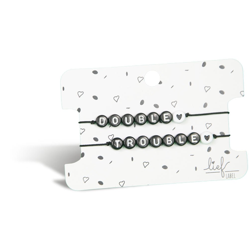 Armbänder Double & Trouble Schwarz und Weiß 2 Stück