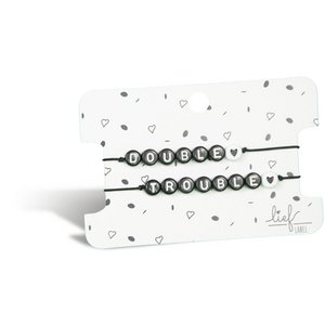 Bracelets Double & Trouble Black and white 2 pieces