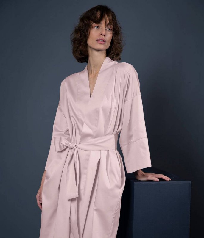 Satino chalatas kimono Solid Primrose Pink