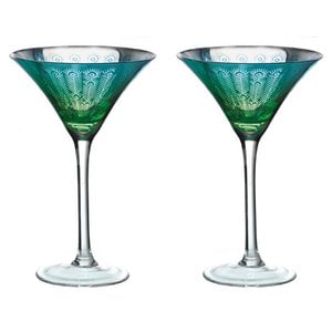 Set of 2 Cocktail Glasses - Peacock
