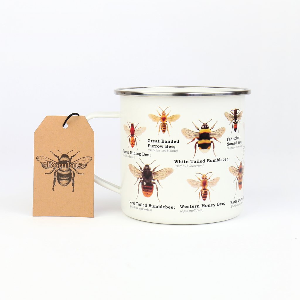 Gift Republic Mok emaille - Enamel Mug - Bee