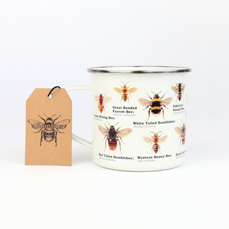 Gift Republic Mok emaille - Enamel Mug - Bee