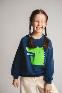 Sweatshirt Krokodil 100% Baumwolle soft touch