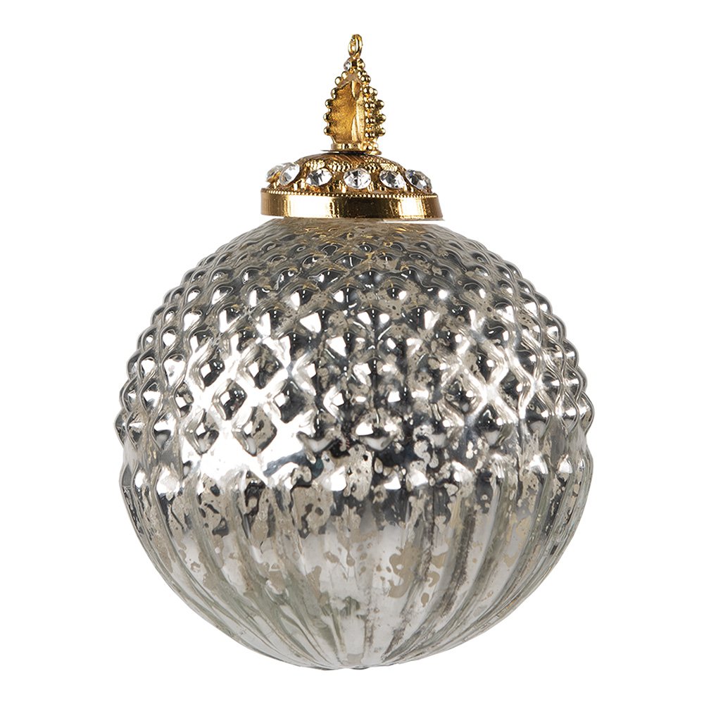 Weihnachtsbauer Ø 10 cm silberfarbene Glas Weihnachtsdekoration