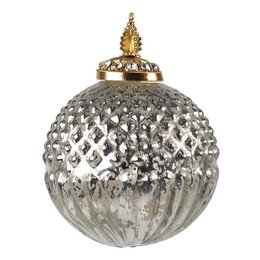 Weihnachtsbauer Ø 10 cm silberfarbene Glas Weihnachtsdekoration