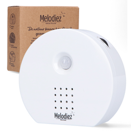 Melodiez Fuglelyde Hus med Sensor - Box Inkl. Batterier og 5 naturlige fugle-, hav- og junglelyde - Fuglehus med lyd - Fuglelydshus til toilettet