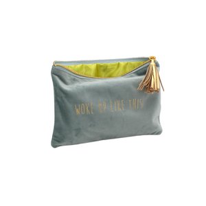 Mäppchen Woke up, salbeigrün, Polyester, 22,5x15,5 cm
