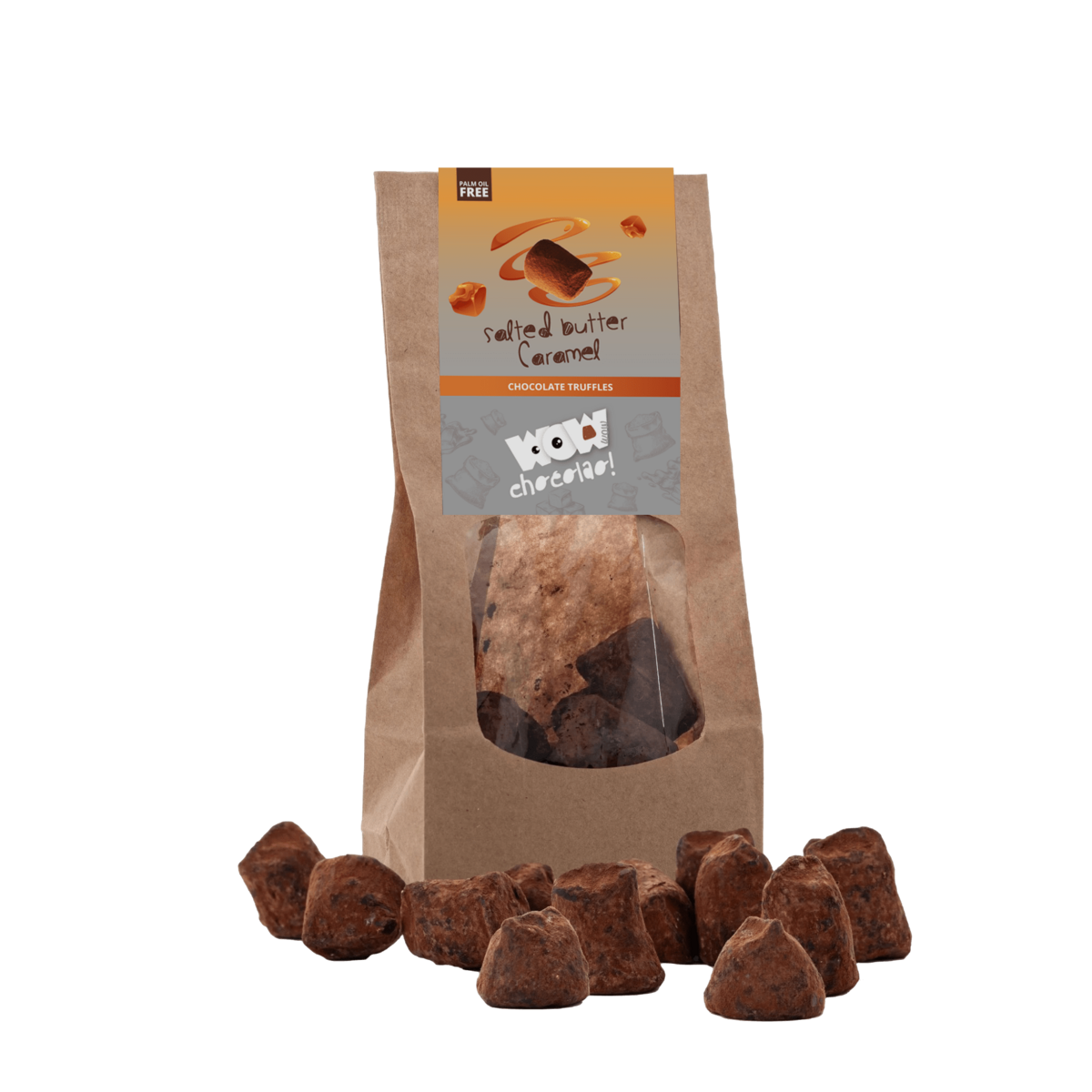 Truffes au chocolat au caramel salé - Sacs biodégradables 130g