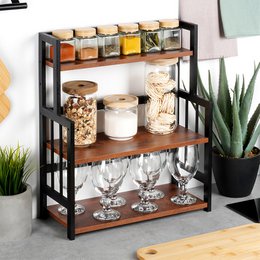 Kitchen Shelf Wooden 3-Level 41.5x18.5x50 cm