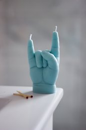 Baby YOU ROCK kaars blauw