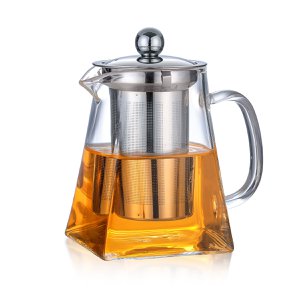 Square teapot with 650ml stainless steel filter