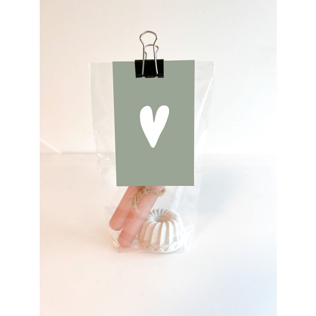 Cadeauzakje kandelaar - Hart blauw
