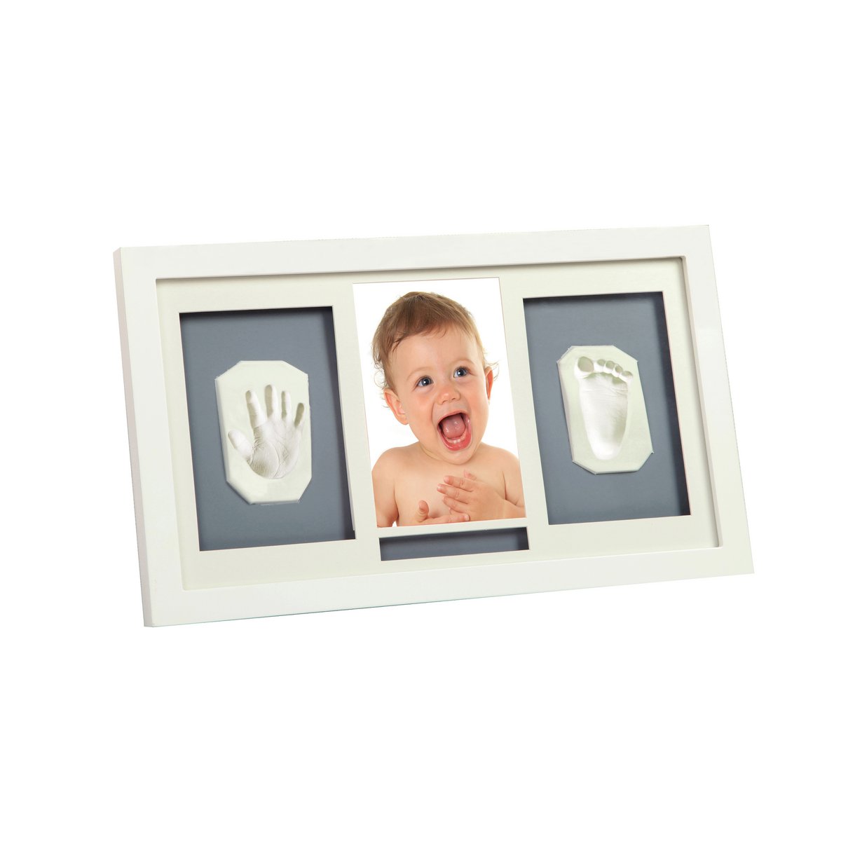 Adora Horizontal Frame – Photo & 2 Baby Hand/Footprints, Large