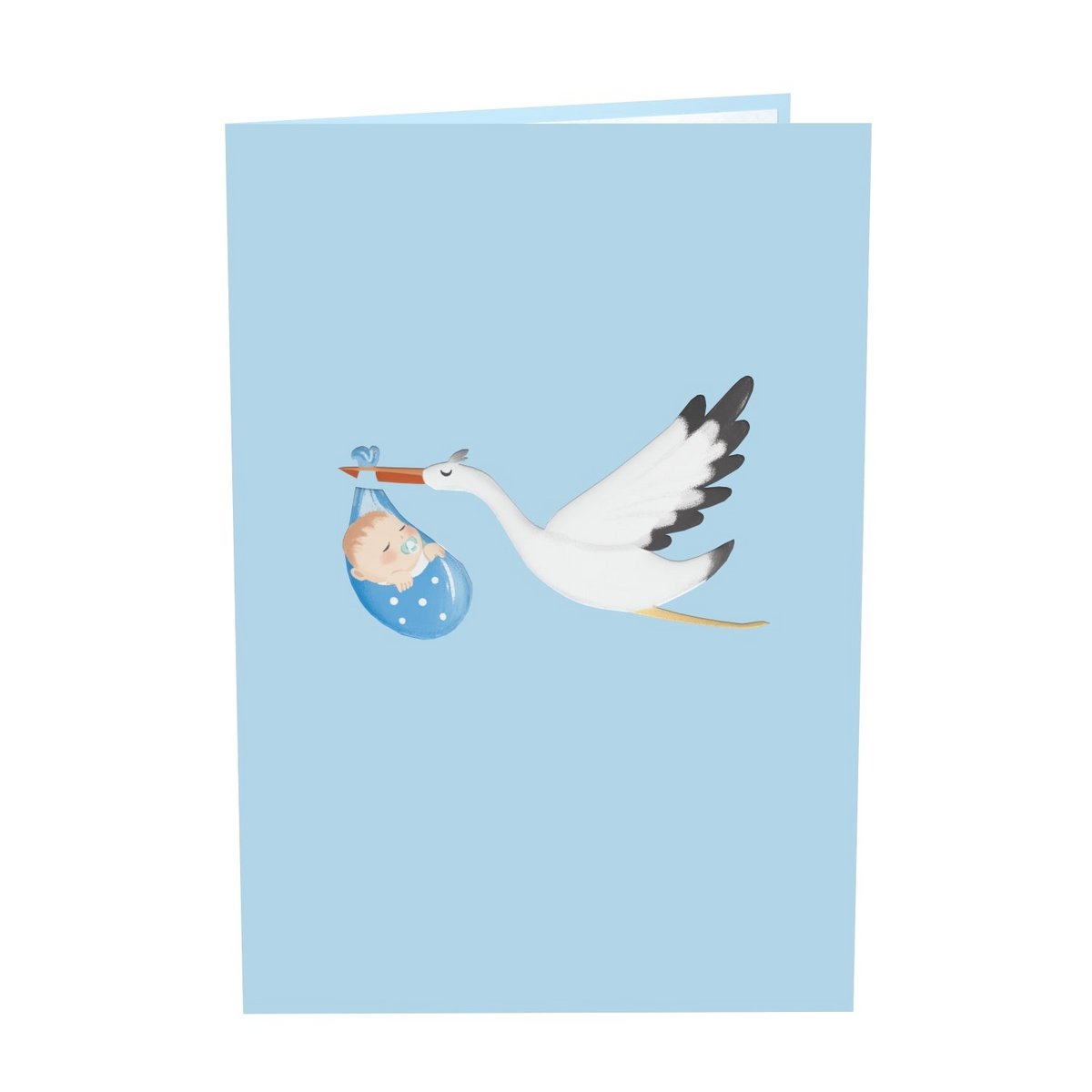 Stork & Baby (Blauw) Uitklapkaart