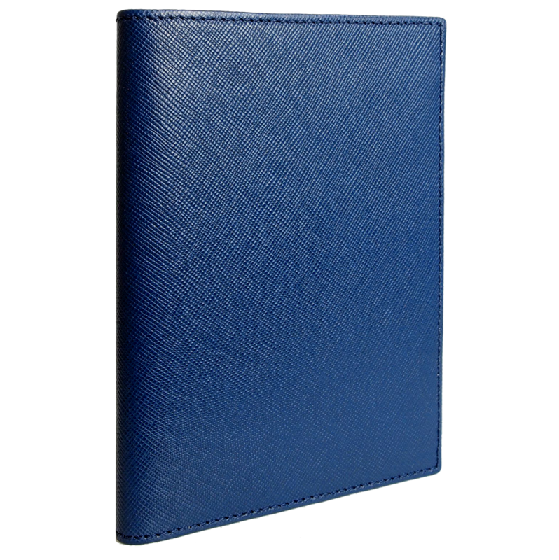 Pochette Passeport Saffiano Bleu