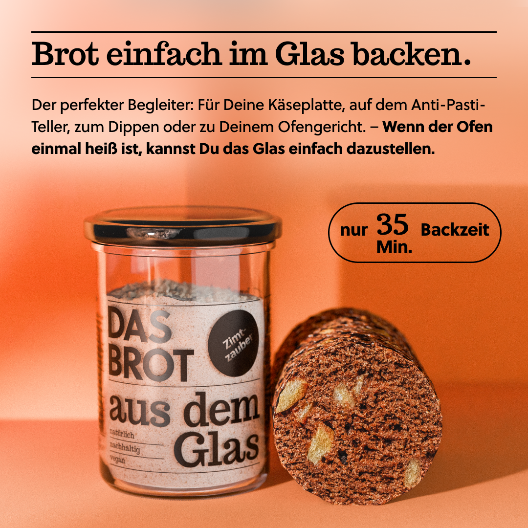 Refiller for organic bread baking mix in the glass "Zimtzauber" (600 g)