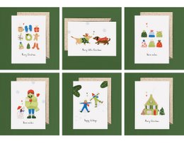 conjunto de tarjetas de navidad