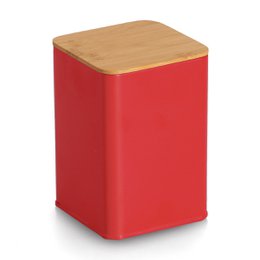 Opbevaringsglas med bambus låg, 1100 ml, metal