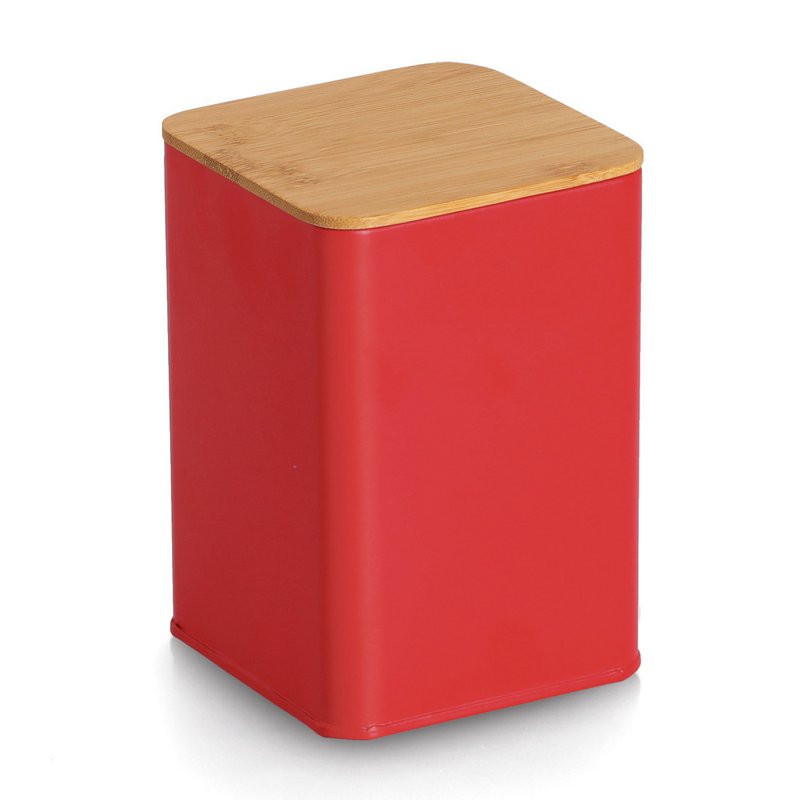 Opbevaringsglas med bambus låg, 1100 ml, metal