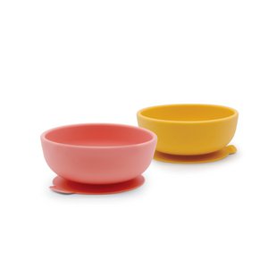 Suction Bowl Set - Coral / Mimosa