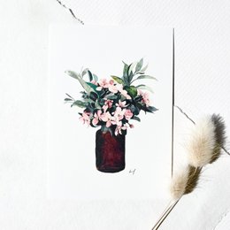 Postal - Ramo de Hortensias