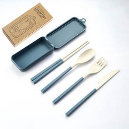 Kit posate staccabili e portatili - con custodia - 8 colori disponibili