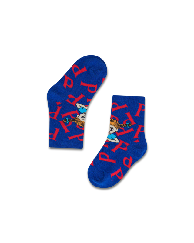 koaa – Pippi Longstocking “P” – Easy Socks blue/red