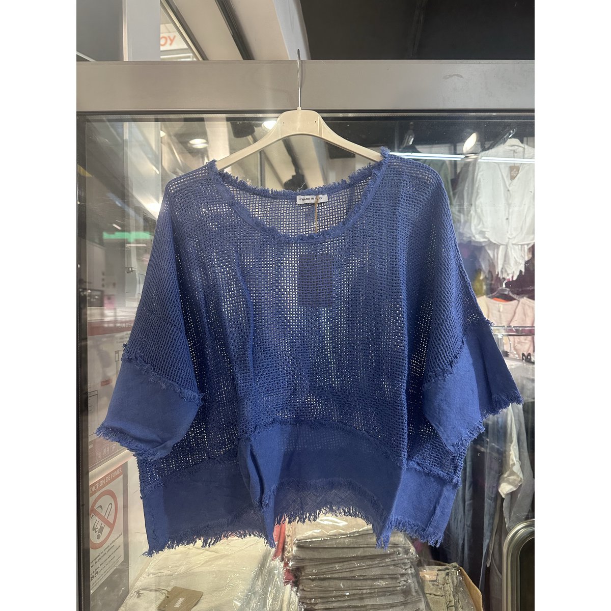 Gennembrudt bomuldsbluse og hørbund REF. 11932