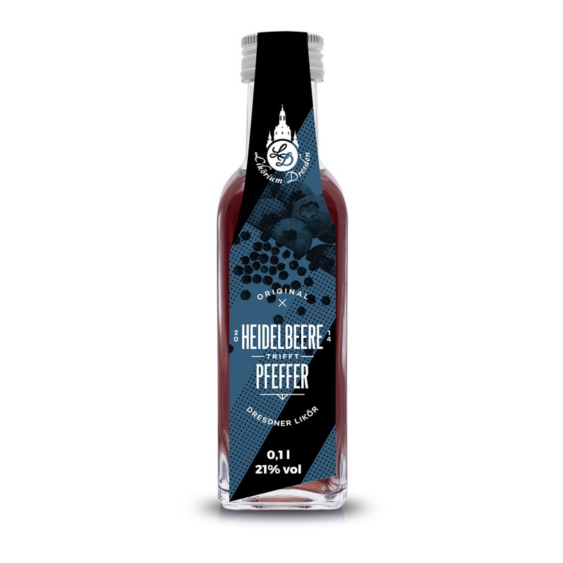 Liquore al pepe e mirtillo originale di Dresda 100 ml