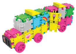 Clics building blocks– DURABLE TOYS made of RECYCLED PLASTIC (Made in Belgium)- Glitter building set 8 in 1