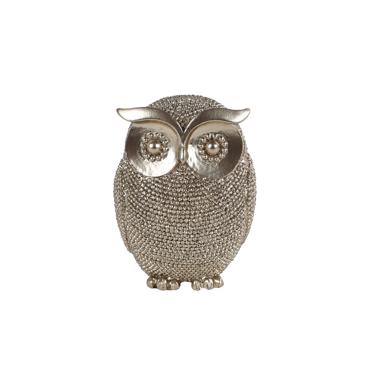 Sculpture owl gold 8x8x10cm