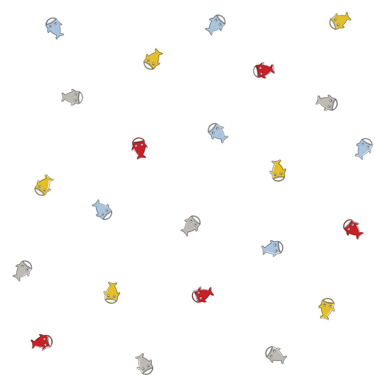 100% bomuldsmuslin - Multifarvet sharky print