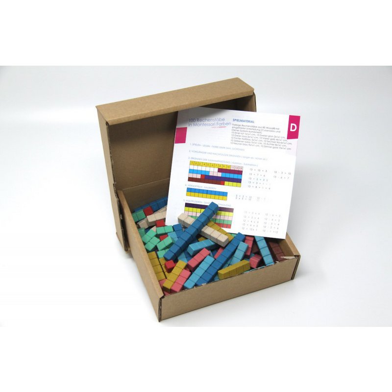 Palitos de calcular en 10 colores Montessori (100 piezas) | corresponden al material de las cuentas