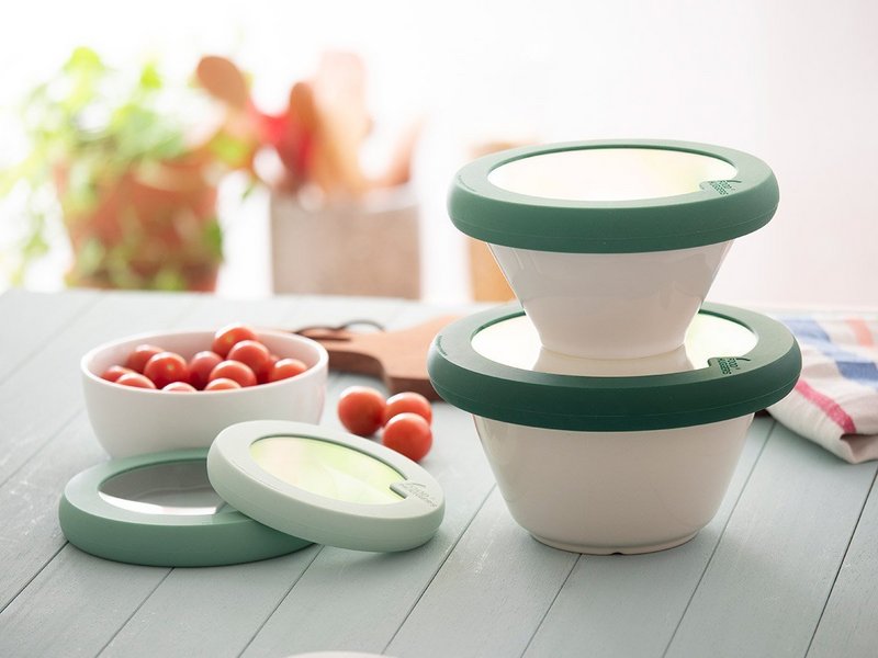 Food Huggers LIDS; Large Lid Gradual Green