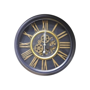 Uhr mit römischen Ziffern – 53 cm – rund – Metall