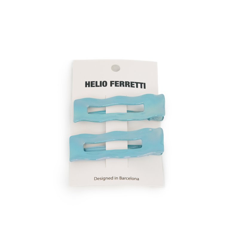 LOT DE 2 CLIPS RECTANGULAIRES BLEU HF