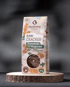 Keto-Leinsamen-Cracker mit Zwiebeln und Majoran 90 g – Vegan, ohne Zuckerzusatz, laktose- und glutenfrei