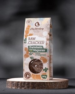 Keto-Leinsamen-Cracker mit Zwiebeln und Majoran 90 g – Vegan, ohne Zuckerzusatz, laktose- und glutenfrei