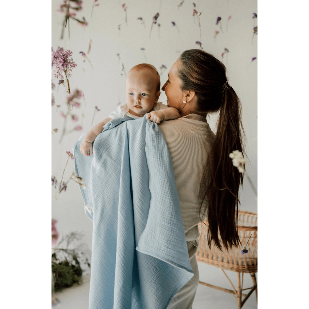 TISU Musselin-Pucktuch, Babyblau