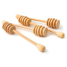 Set of 4 Wooden Honey Spoons - Honey Dipper 15 cm