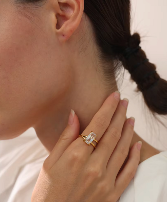 Ivanka - Baguette Crystal Ring Band