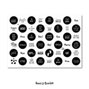 Stickervel - Baby zwart/wit (sale)
