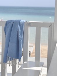 Telo Hammam Fouta Waffle - Bleu de Provence - 100x200cm